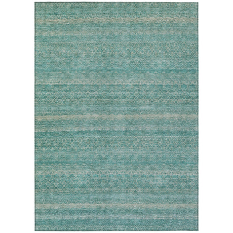 Addison Chantille ACN2105 Stripes Machine Made Transitional Teal Rug