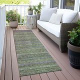 Addison Chantille ACN2106 Stripes Machine Made Transitional Olive Rug