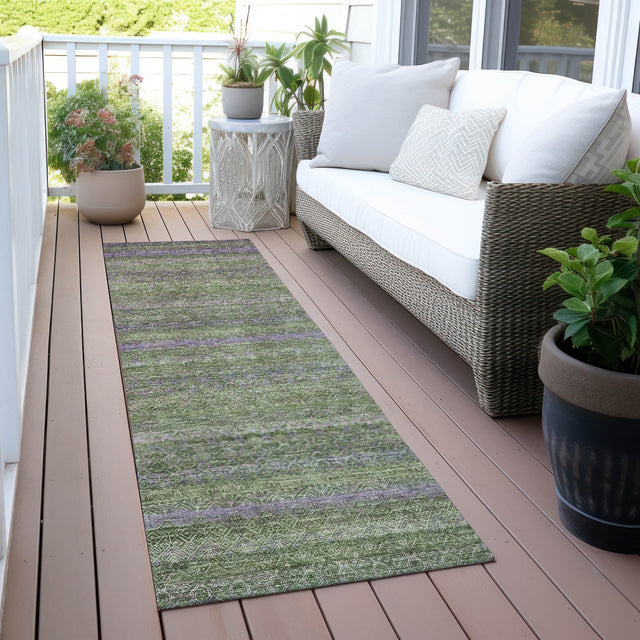 Addison Chantille ACN2106 Stripes Machine Made Transitional Olive Rug