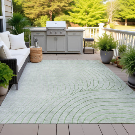 Addison Chantille ACN2107 Swirls Machine Made Transitional Aloe Rug
