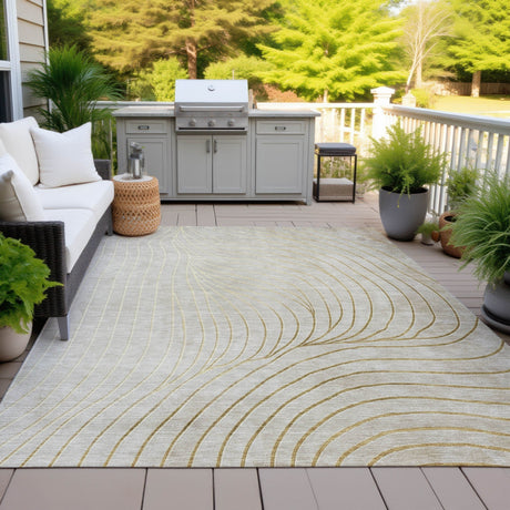 Addison Chantille ACN2107 Swirls Machine Made Transitional Beige Rug
