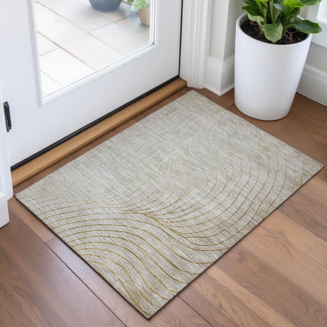 Addison Chantille ACN2107 Swirls Machine Made Transitional Beige Rug