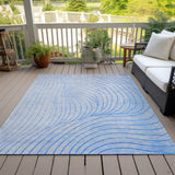 Addison Chantille ACN2107 Swirls Machine Made Transitional Blue Rug