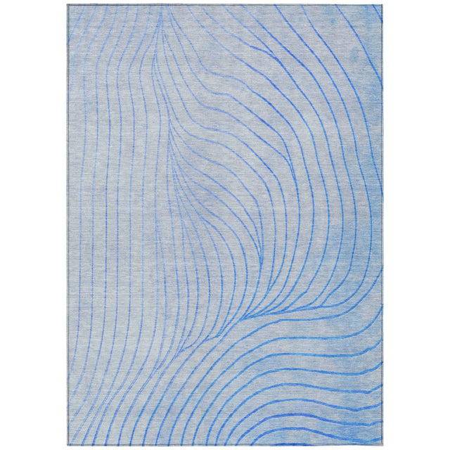 Addison Chantille ACN2107 Swirls Machine Made Transitional Blue Rug
