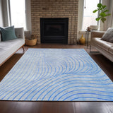 Addison Chantille ACN2107 Swirls Machine Made Transitional Blue Rug