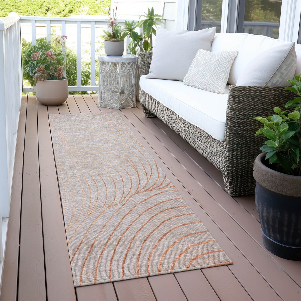 Addison Chantille ACN2107 Swirls Machine Made Transitional Copper Rug