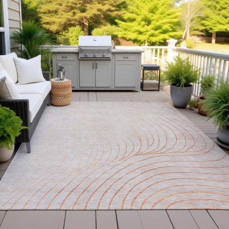Addison Chantille ACN2107 Swirls Machine Made Transitional Copper Rug