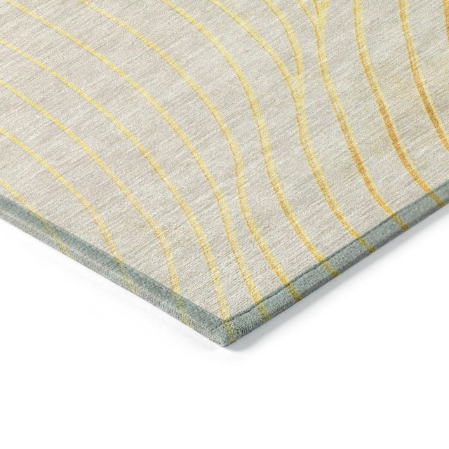 Addison Chantille ACN2107 Swirls Machine Made Transitional Gold Rug