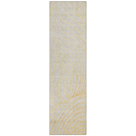 Addison Chantille ACN2107 Swirls Machine Made Transitional Gold Rug