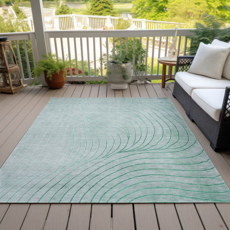 Addison Chantille ACN2107 Swirls Machine Made Transitional Mint Rug