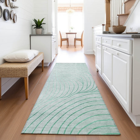 Addison Chantille ACN2107 Swirls Machine Made Transitional Mint Rug