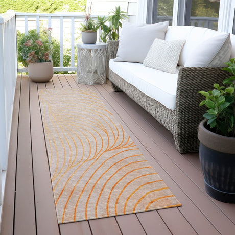 Addison Chantille ACN2107 Swirls Machine Made Transitional Orange Rug