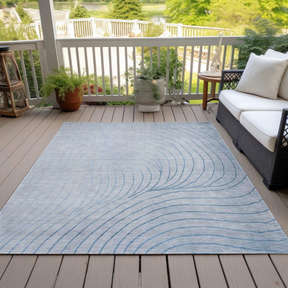 Addison Chantille ACN2107 Swirls Machine Made Transitional Sky Rug