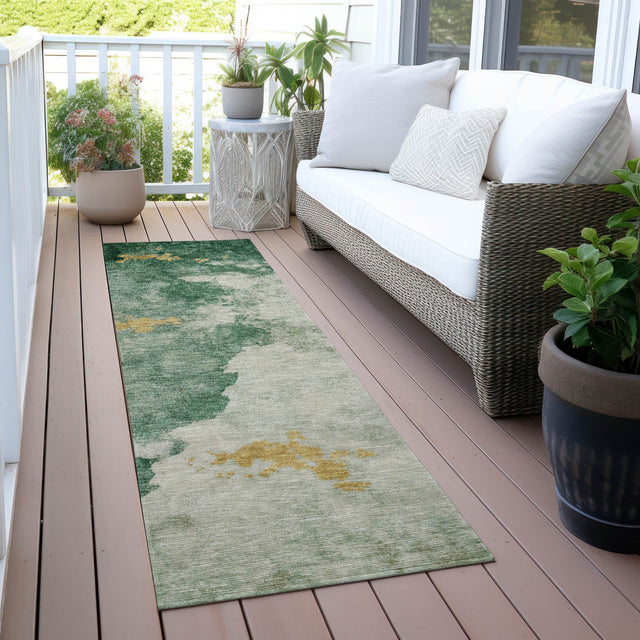 Addison Chantille ACN2108 Abstract Machine Made Transitional Emerald Rug