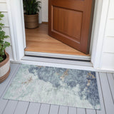 Addison Chantille ACN2108 Abstract Machine Made Transitional Seafoam Rug