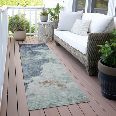 Addison Chantille ACN2108 Abstract Machine Made Transitional Seafoam Rug