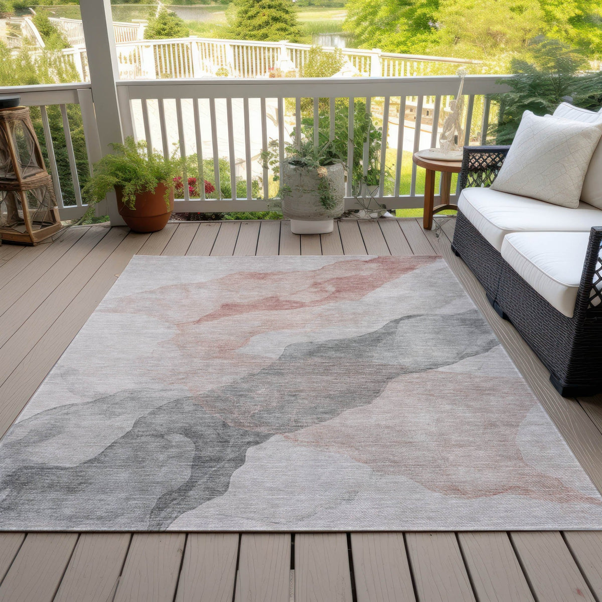 Addison Chantille ACN2109 Abstract Machine Made Transitional Salmon Rug