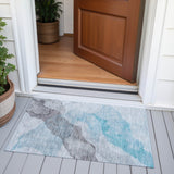 Addison Chantille ACN2109 Abstract Machine Made Transitional Teal Rug