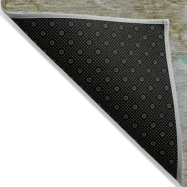 Addison Chantille ACN2110 Abstract Machine Made Transitional Teal Rug