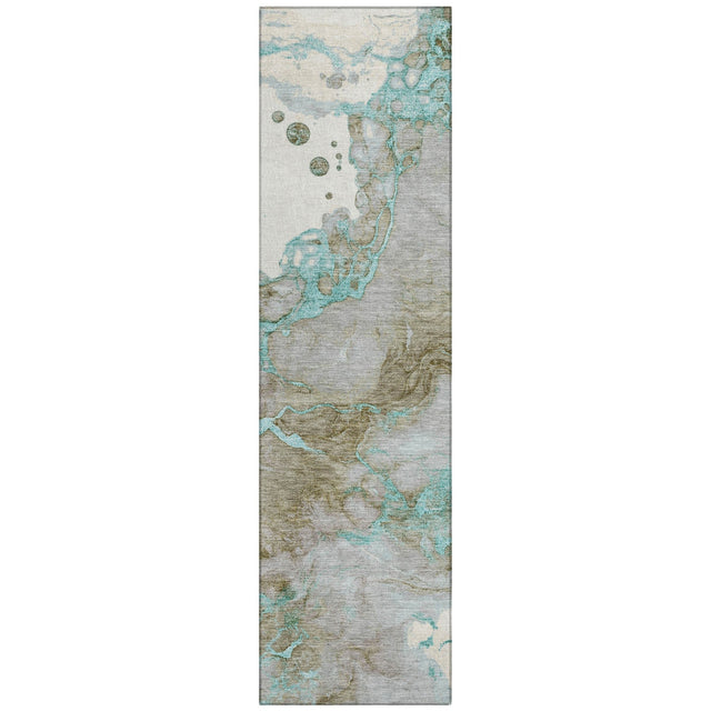 Addison Chantille ACN2110 Abstract Machine Made Transitional Teal Rug