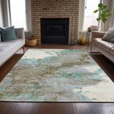 Addison Chantille ACN2110 Abstract Machine Made Transitional Teal Rug