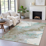 Addison Chantille ACN2110 Abstract Machine Made Transitional Teal Rug