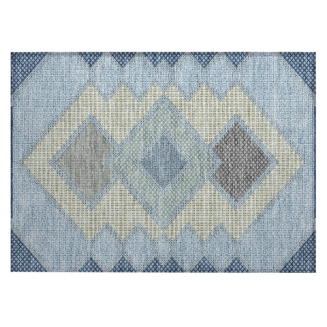 Addison Chantille ACN2111 Geometric Machine Made Transitional Denim Rug