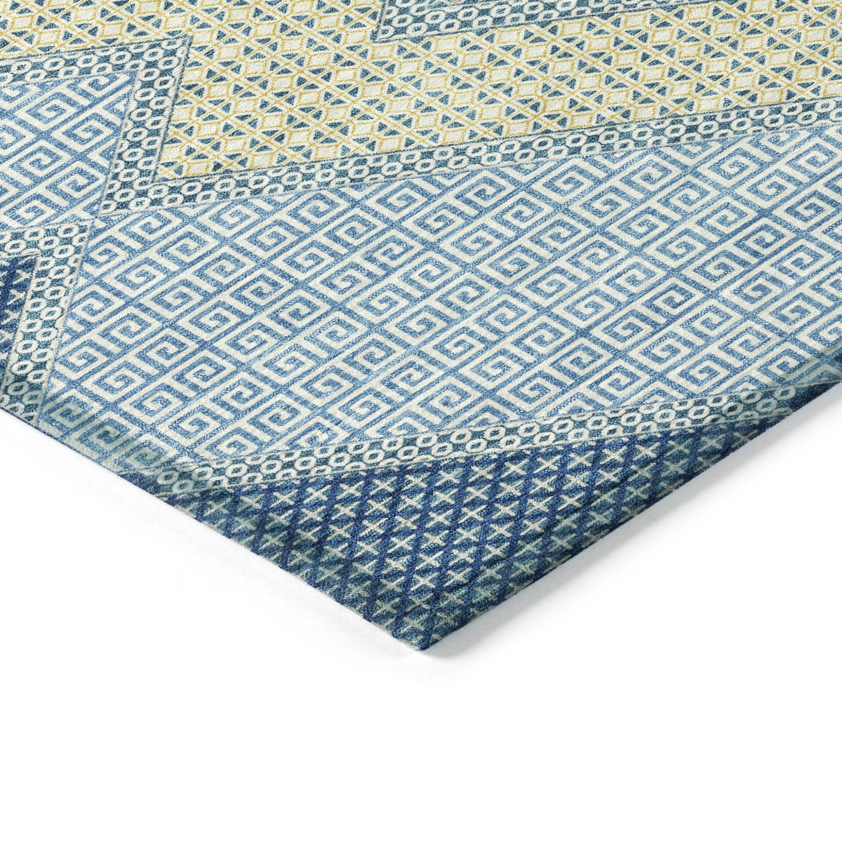 Addison Chantille ACN2111 Geometric Machine Made Transitional Denim Rug