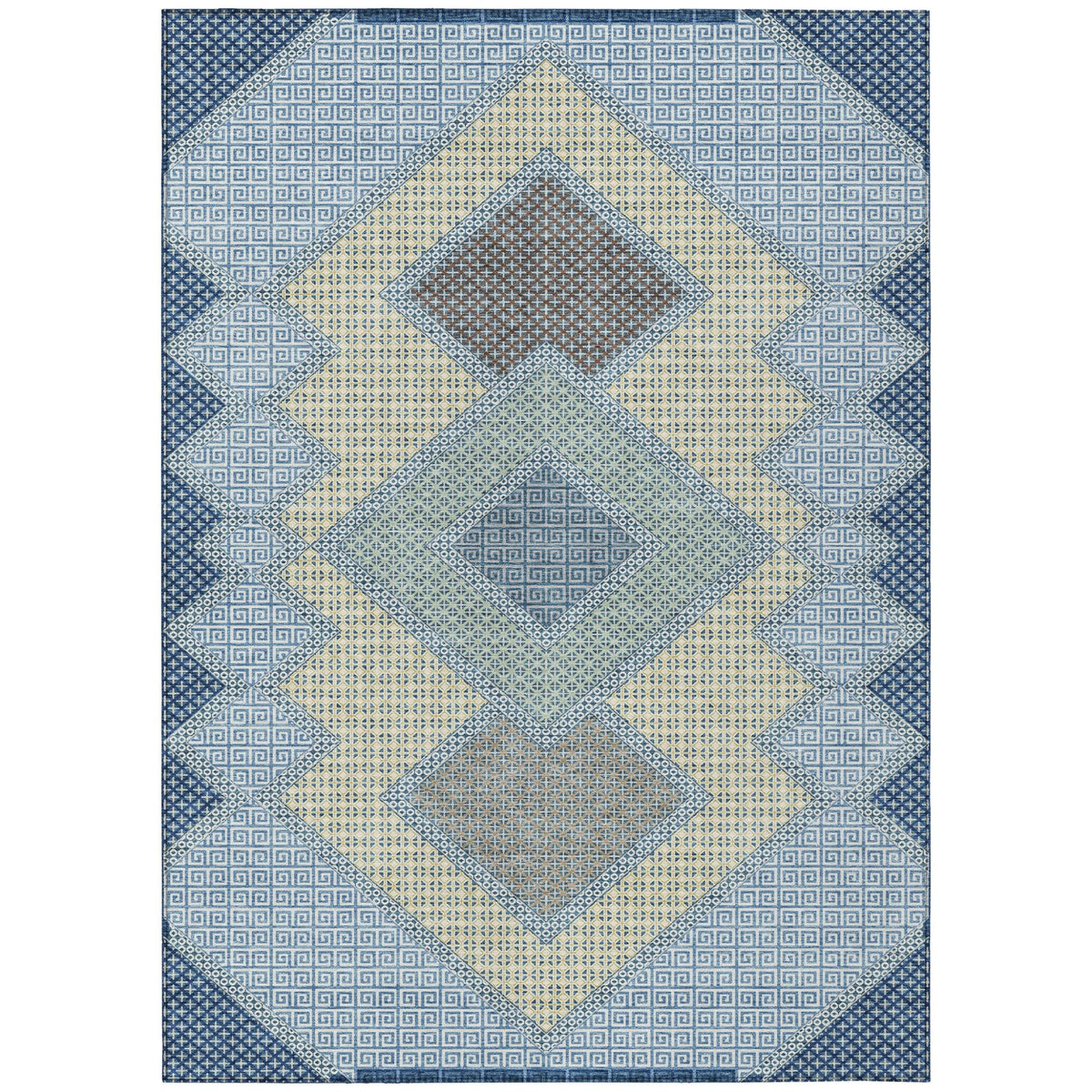 Addison Chantille ACN2111 Geometric Machine Made Transitional Denim Rug