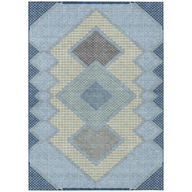 Addison Chantille ACN2111 Geometric Machine Made Transitional Denim Rug