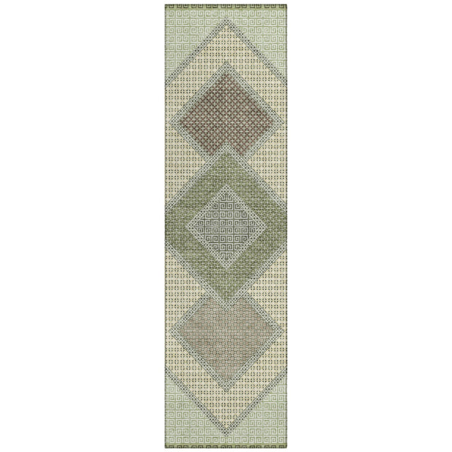Addison Chantille ACN2111 Geometric Machine Made Transitional Green Rug