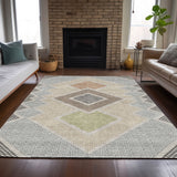 Addison Chantille ACN2111 Geometric Machine Made Transitional Pewter Rug