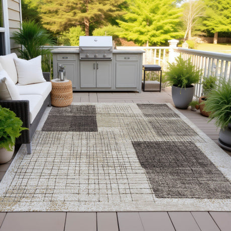 Addison Chantille ACN2112 Geometric Machine Made Transitional Brown Rug