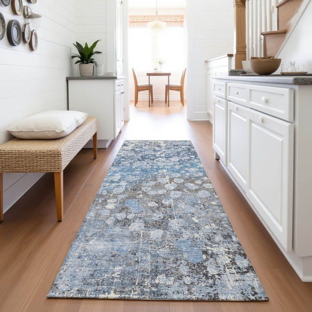 Addison Chantille ACN2113 Abstract Machine Made Transitional Blue Rug