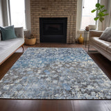 Addison Chantille ACN2113 Abstract Machine Made Transitional Blue Rug