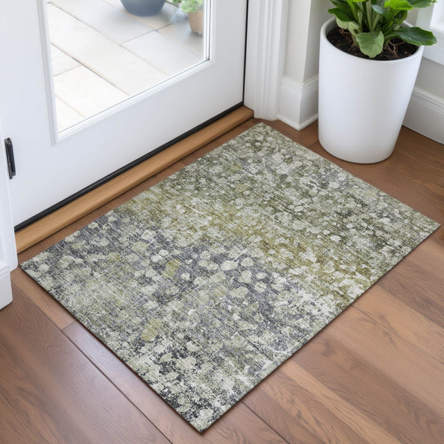 Addison Chantille ACN2113 Abstract Machine Made Transitional Olive Rug