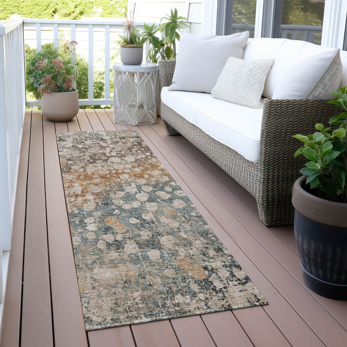 Addison Chantille ACN2113 Abstract Machine Made Transitional Putty Rug