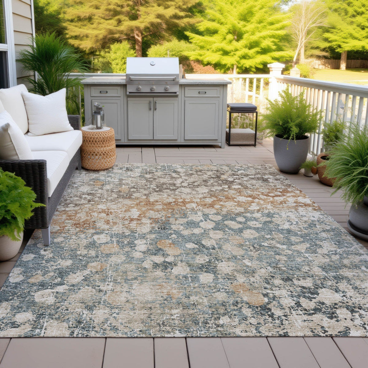 Addison Chantille ACN2113 Abstract Machine Made Transitional Putty Rug