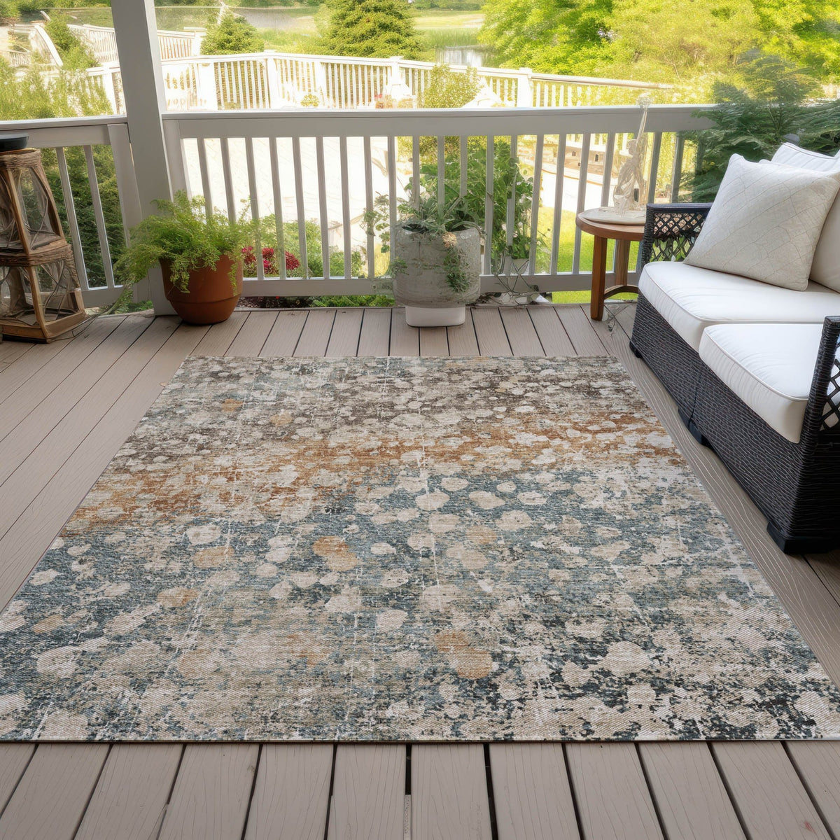 Addison Chantille ACN2113 Abstract Machine Made Transitional Putty Rug