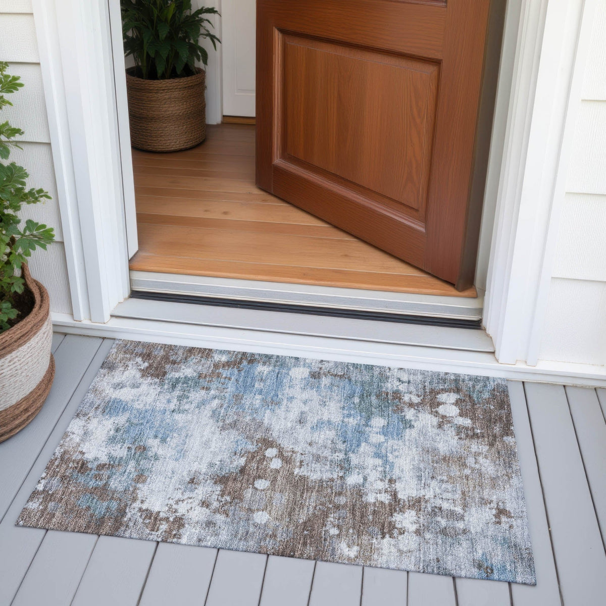 Addison Chantille ACN2114 Abstract Machine Made Transitional Brown Rug