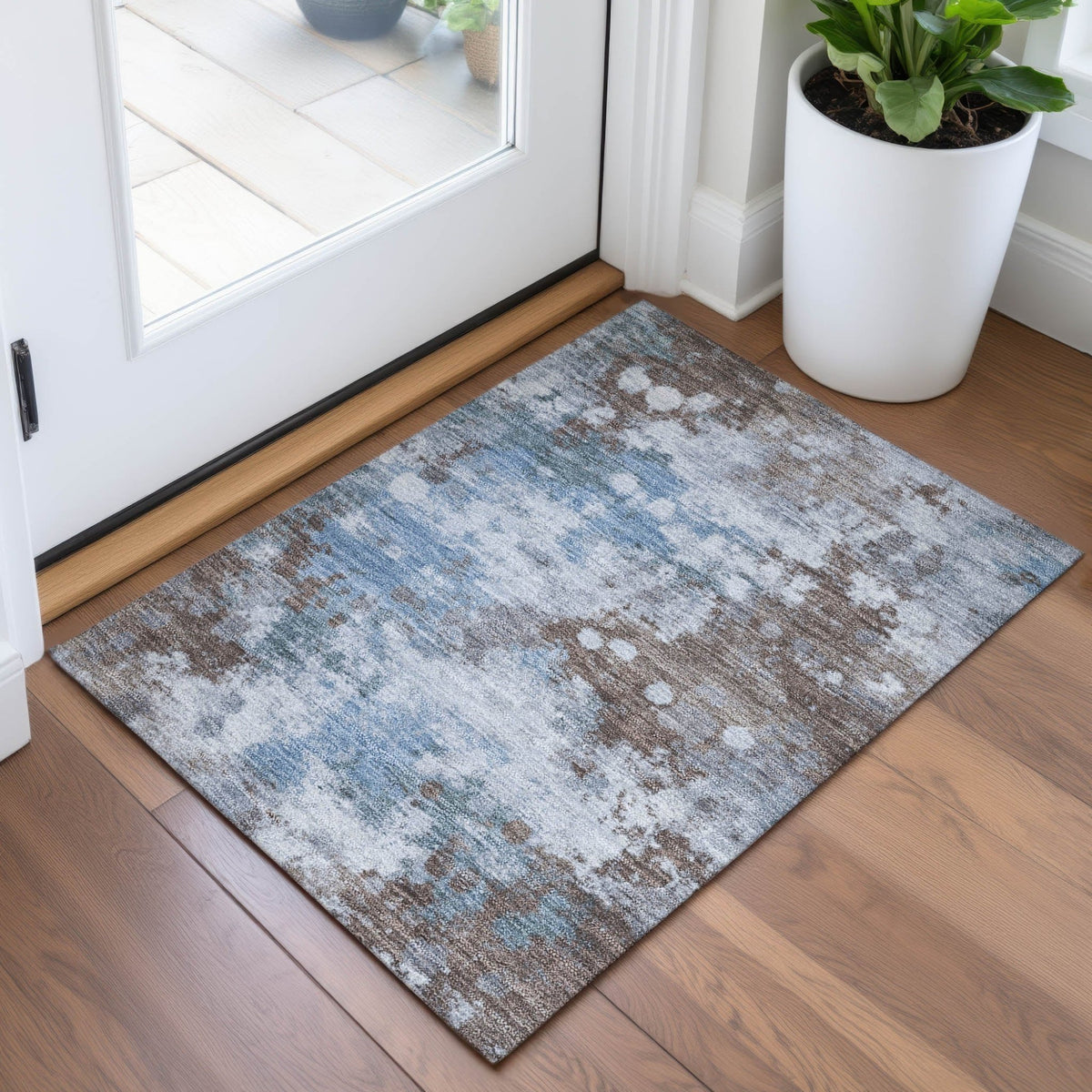Addison Chantille ACN2114 Abstract Machine Made Transitional Brown Rug
