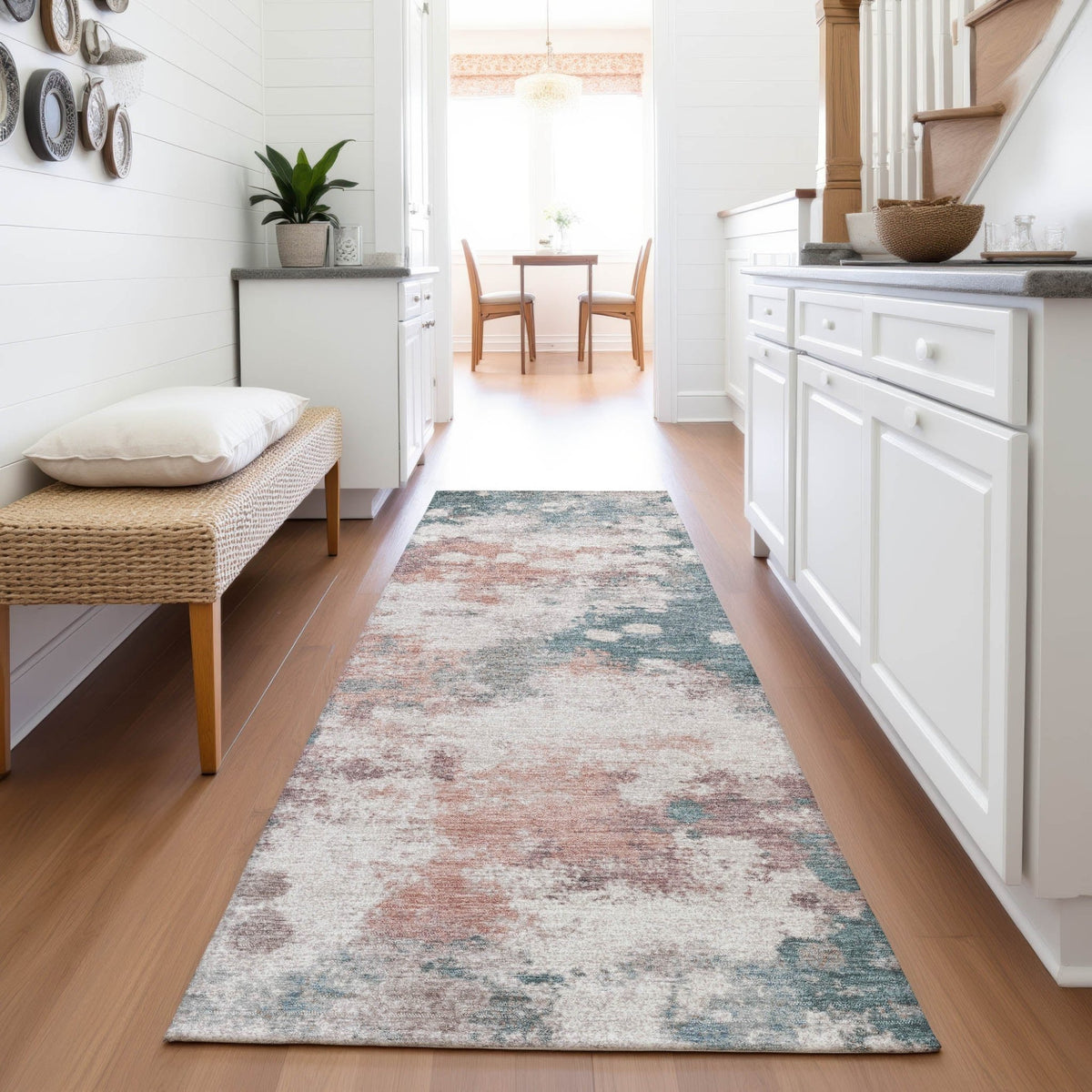 Addison Chantille ACN2114 Abstract Machine Made Transitional Coral Rug