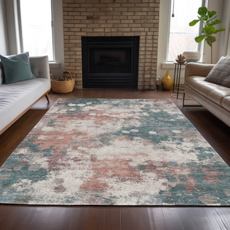 Addison Chantille ACN2114 Abstract Machine Made Transitional Coral Rug