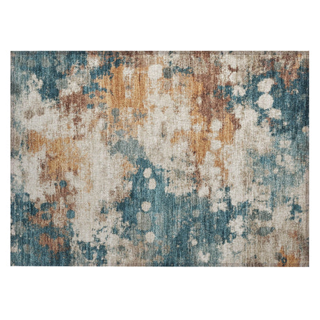 Addison Chantille ACN2114 Abstract Machine Made Transitional Teal Rug