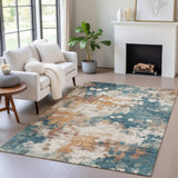Addison Chantille ACN2114 Abstract Machine Made Transitional Teal Rug