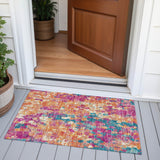 Addison Chantille ACN2115 Abstract Machine Made Transitional Blush Rug