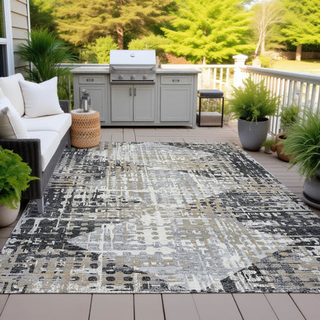 Addison Chantille ACN2116 Geometric Machine Made Transitional Black Rug