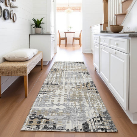 Addison Chantille ACN2116 Geometric Machine Made Transitional Black Rug