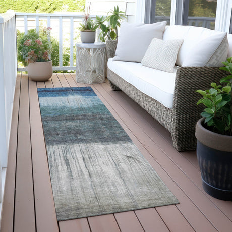 Addison Chantille ACN2118 Abstract Machine Made Transitional Blue Rug