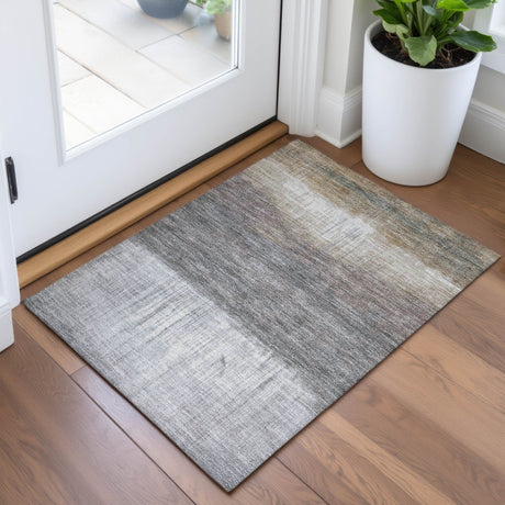 Addison Chantille ACN2118 Abstract Machine Made Transitional Taupe Rug